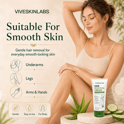 Viveskinlabs Natural Gentle Hair Removal Cream | For Women & Men, Sensitive Skin