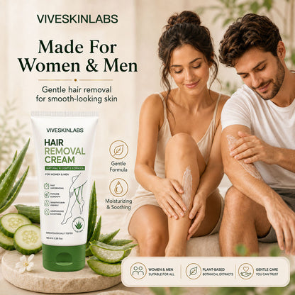 Viveskinlabs Natural Gentle Hair Removal Cream | For Women & Men, Sensitive Skin