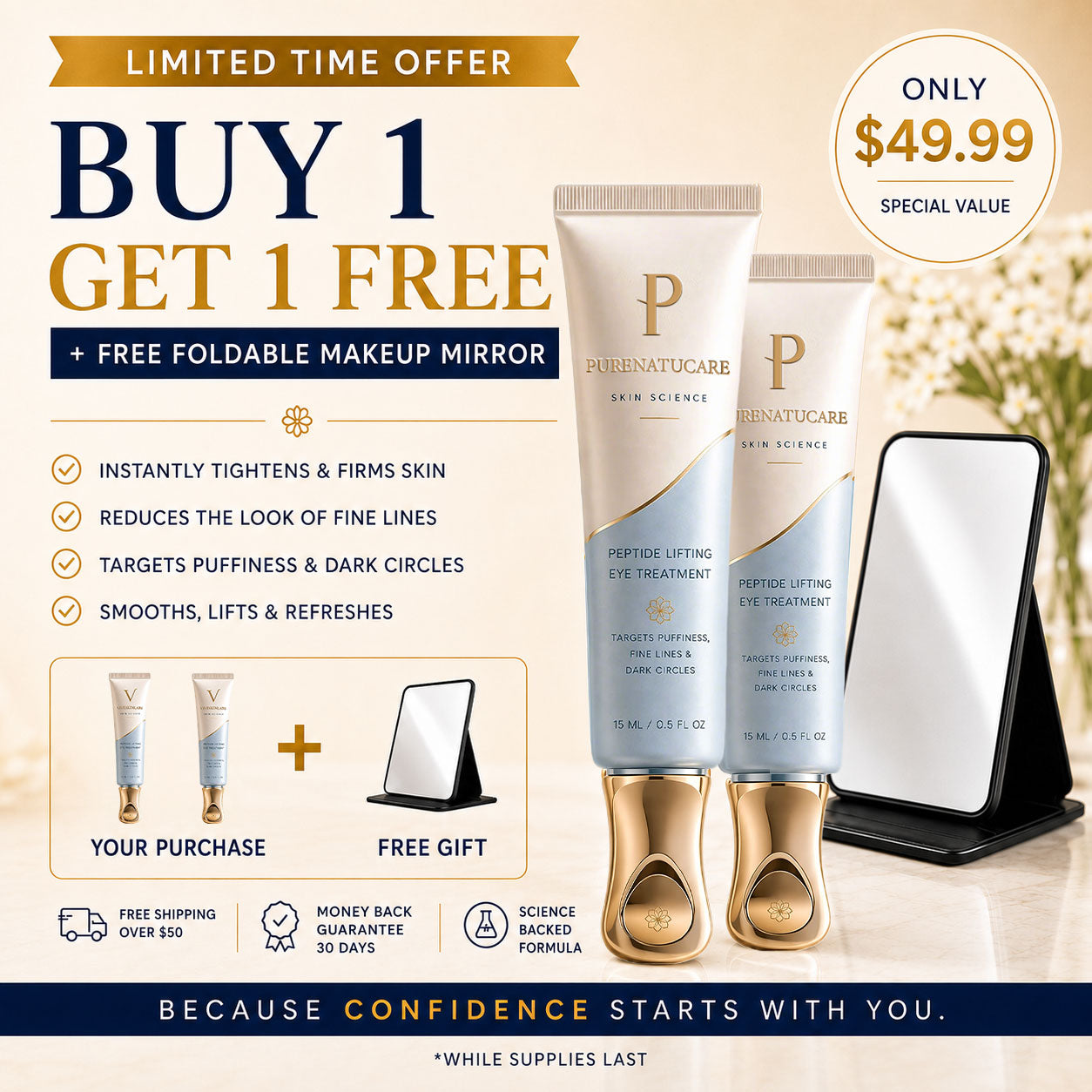 Viveskinlabs Instant Face Temporary Tightener – Instant visible results in 30 seconds