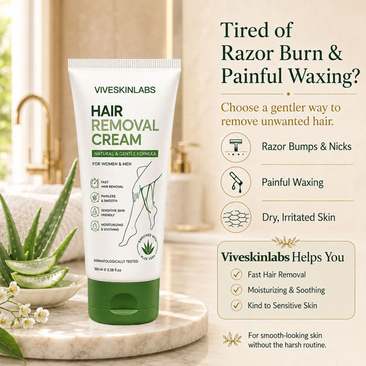 Viveskinlabs Natural Gentle Hair Removal Cream | For Women & Men, Sensitive Skin
