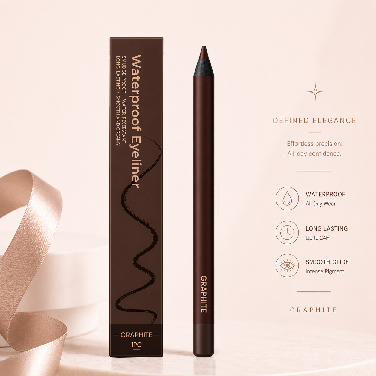 The Hours Dissolve. The Line Remains. 24HR Waterproof Eyeliner